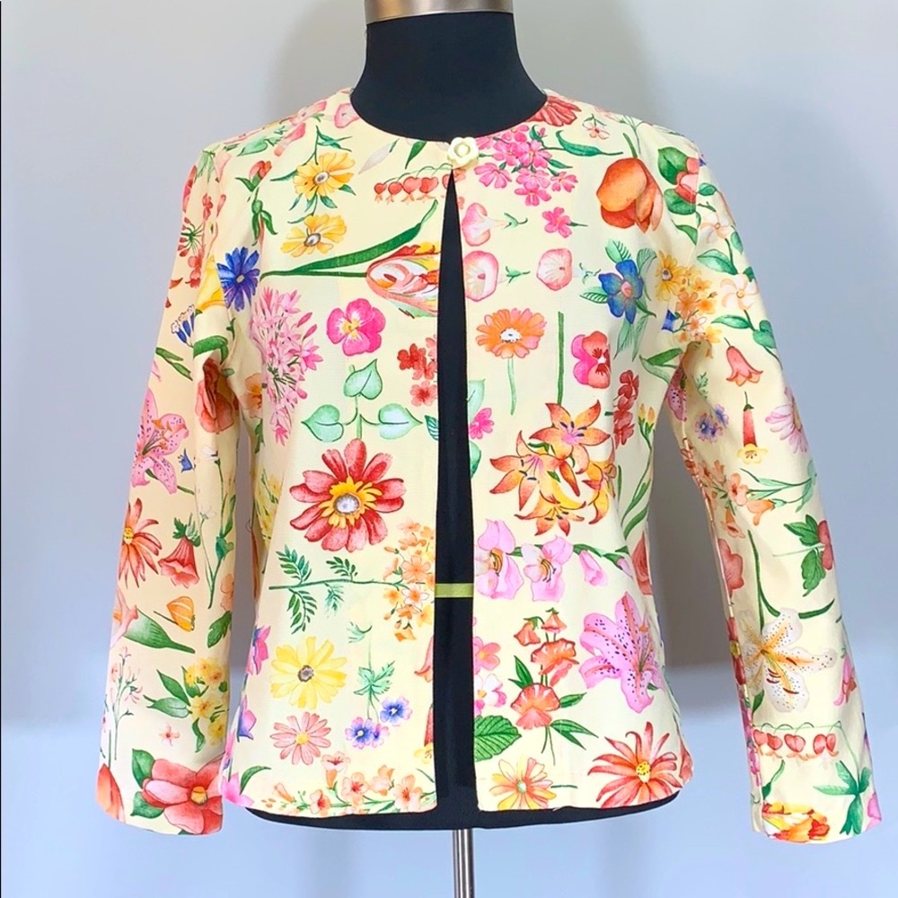 Virginia Vintage Petite Spring Lightweight Women’s Size S Cotton Floral Blazer